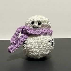 Handmade crochet snowman